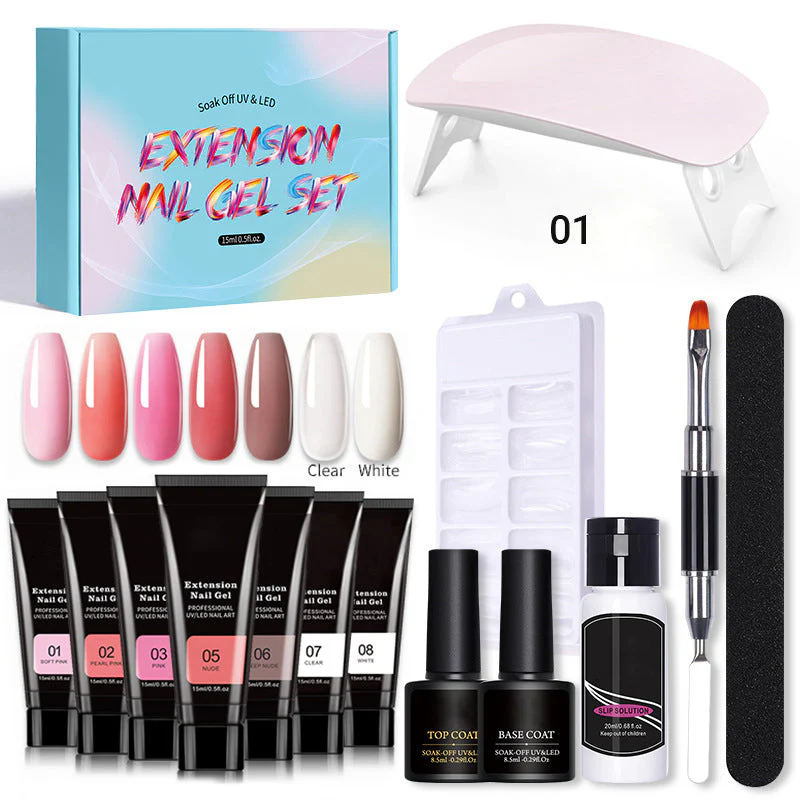 Kit per unghie gel manicure da 15 pezzi con lampada per unghie - Image 10