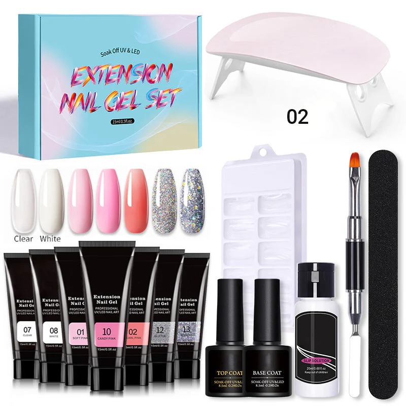 Kit per unghie gel manicure da 15 pezzi con lampada per unghie - Image 11