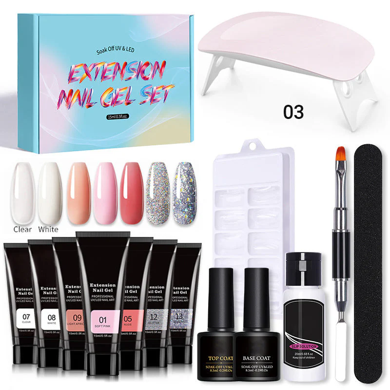 Kit per unghie gel manicure da 15 pezzi con lampada per unghie - Image 12