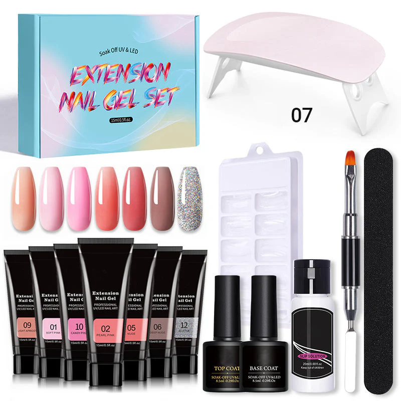 Kit per unghie gel manicure da 15 pezzi con lampada per unghie - Image 16