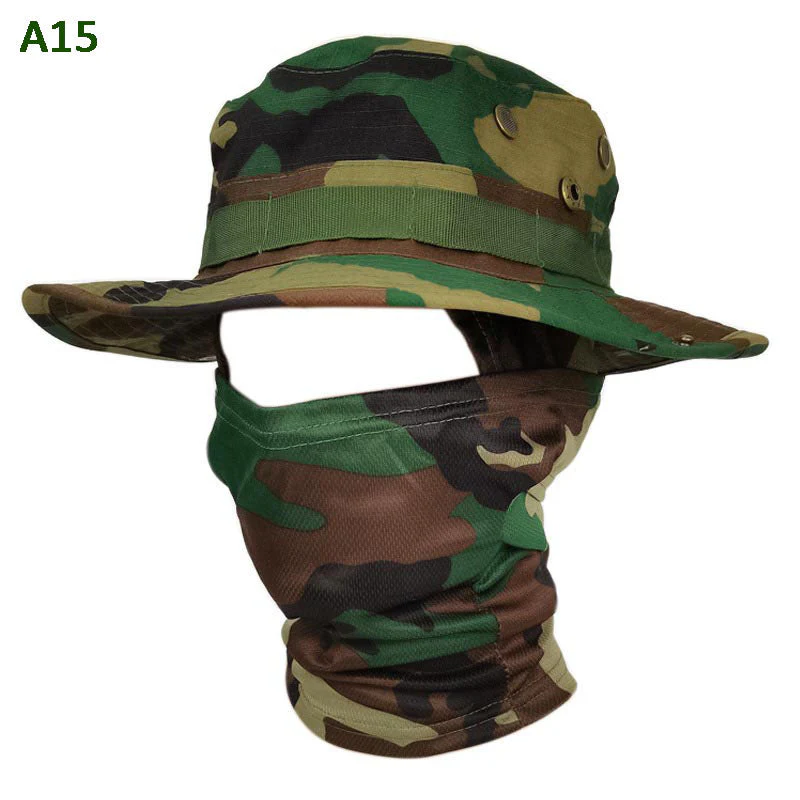 Cappello da pesca mimetico 2 in 1 e fascia per il collo con maschera - Image 5