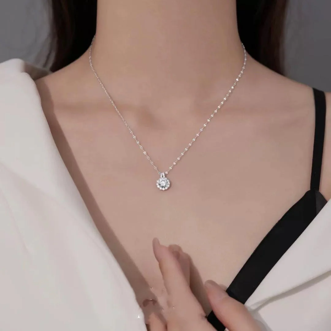 Collana di diamanti in argento sterling con girasole