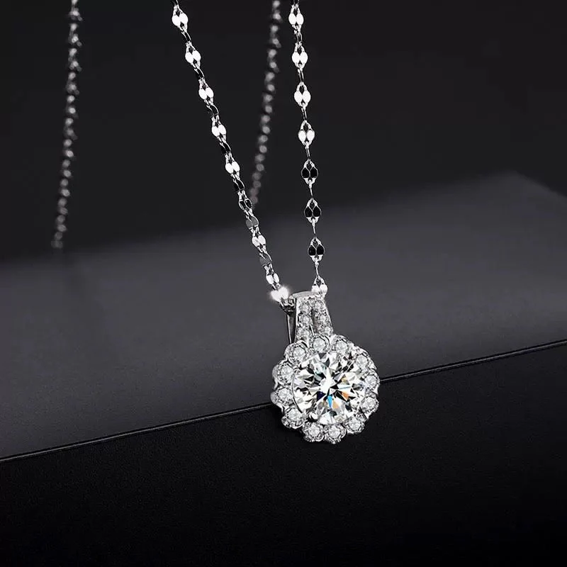 Collana di diamanti in argento sterling con girasole - Image 2