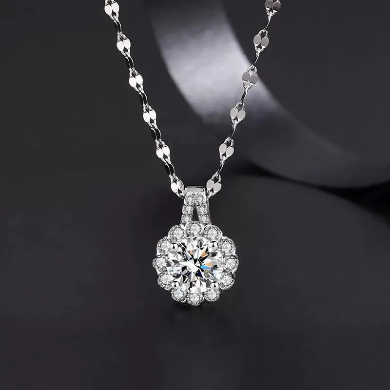 Collana di diamanti in argento sterling con girasole - Image 3