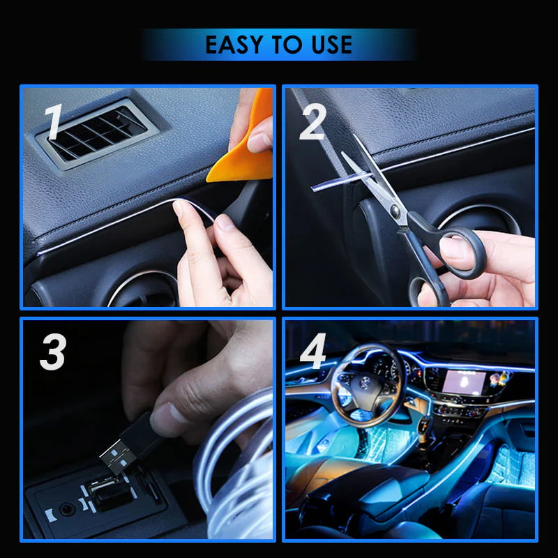 Luci d'atmosfera per strisce LED per interni auto Pro - Image 6