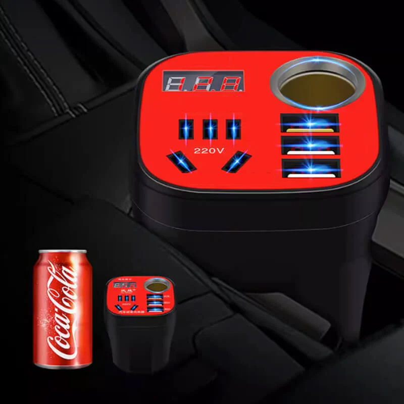 Caricabatterie QC convertitore inverter tipo tazza montato su auto ✨ - Image 4