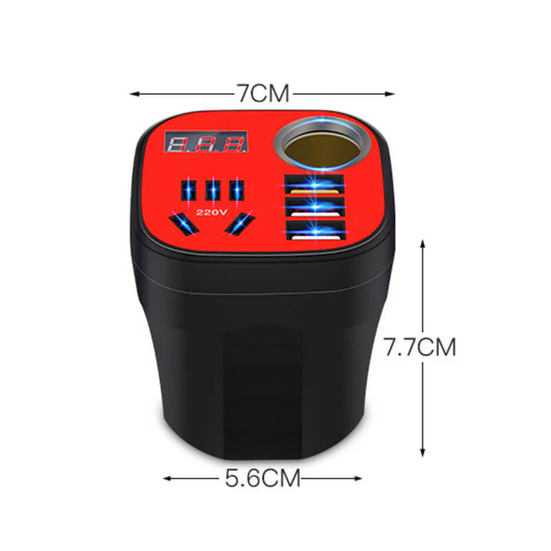 Caricabatterie QC convertitore inverter tipo tazza montato su auto ✨ - Image 8