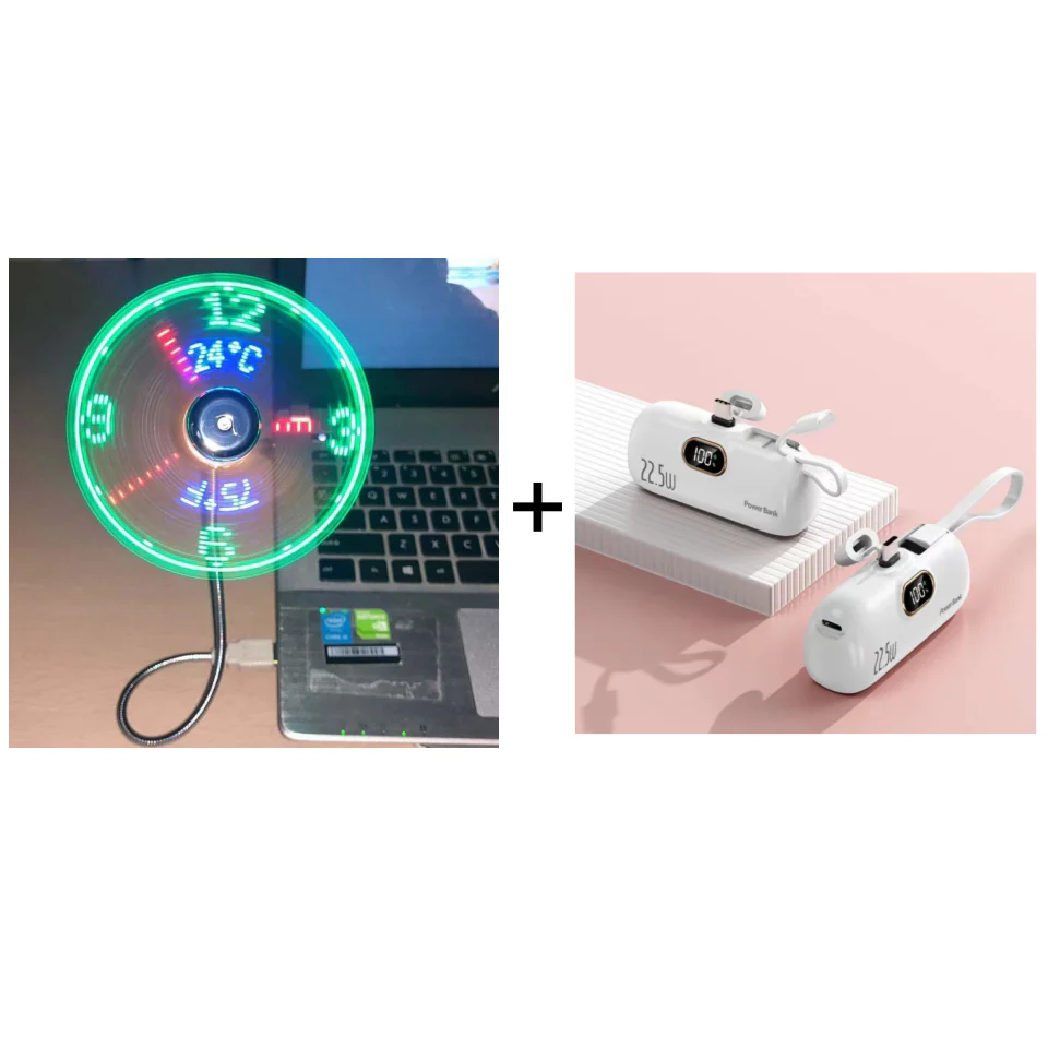 Ventilatore USB con Orologio LED Luminoso - Image 10