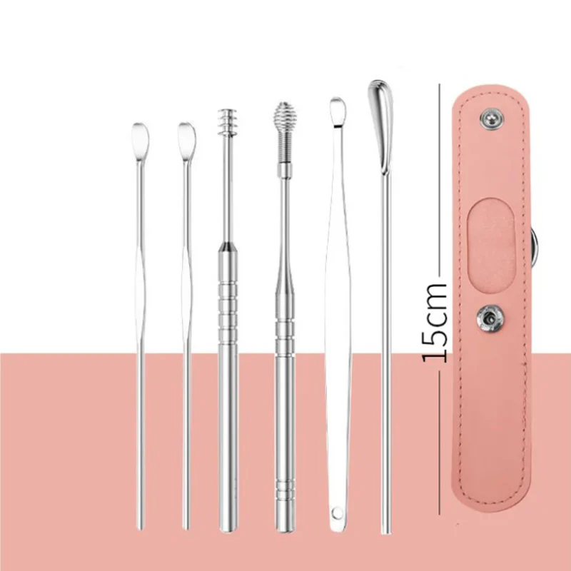 Set Portatile di 6 Pezzi in Acciaio Inox per la Pulizia delle Orecchie - Image 9
