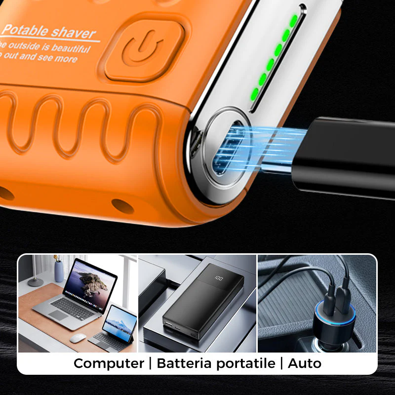 Rasoio Elettrico Rotativo Portatile a Doppio Anello - Image 6