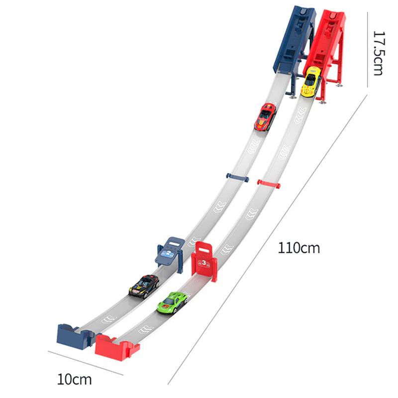 Dual Toy Car Launcher Racing Track Set for Kids - Image 2