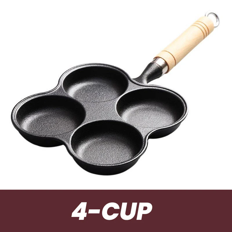 🍳 SCONTO DEL 50%! 🔥 Padella in ghisa da 4 tazze per uova - Antiaderente e riscaldamento uniforme, perfetta per sandwich o pancake a colazione 🥪✨ - Image 12