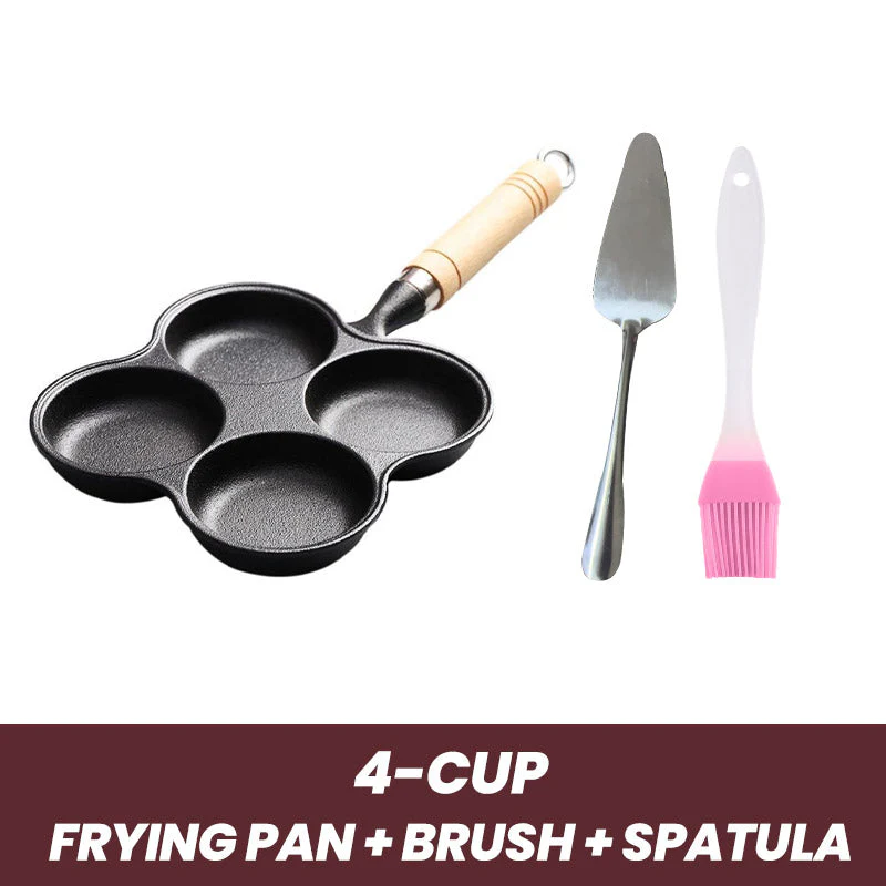 🍳 SCONTO DEL 50%! 🔥 Padella in ghisa da 4 tazze per uova - Antiaderente e riscaldamento uniforme, perfetta per sandwich o pancake a colazione 🥪✨ - Image 13