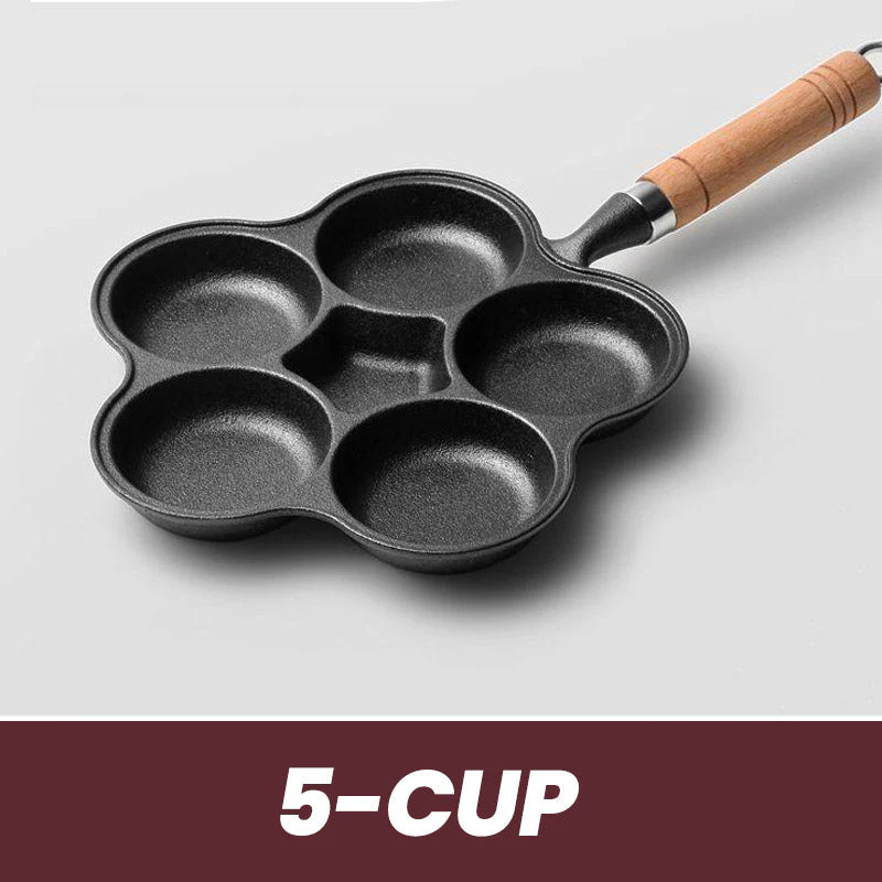 🍳 SCONTO DEL 50%! 🔥 Padella in ghisa da 4 tazze per uova - Antiaderente e riscaldamento uniforme, perfetta per sandwich o pancake a colazione 🥪✨ - Image 14