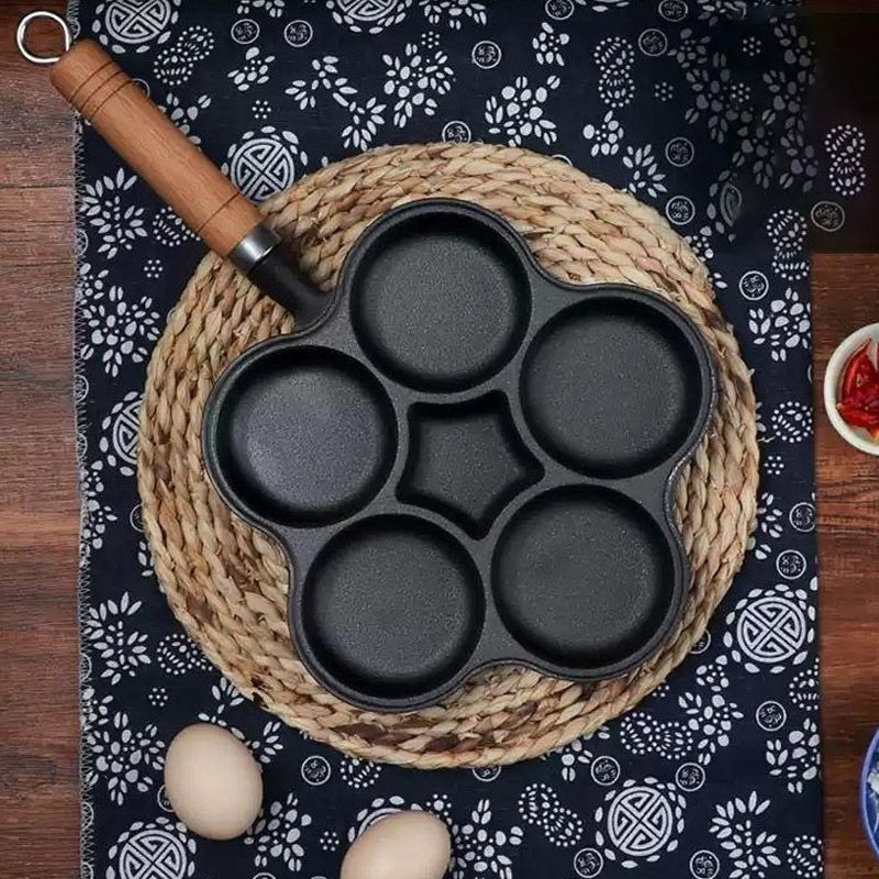 🍳 SCONTO DEL 50%! 🔥 Padella in ghisa da 4 tazze per uova - Antiaderente e riscaldamento uniforme, perfetta per sandwich o pancake a colazione 🥪✨ - Image 8