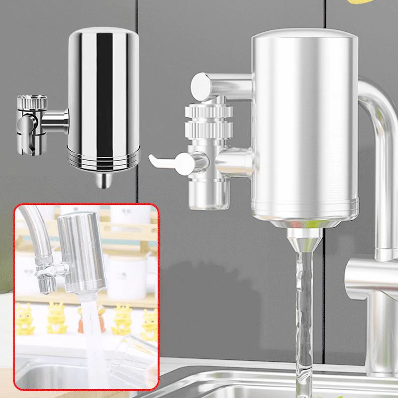 Depuratore d'acqua per rubinetti domestici in acciaio inossidabile senza installazione