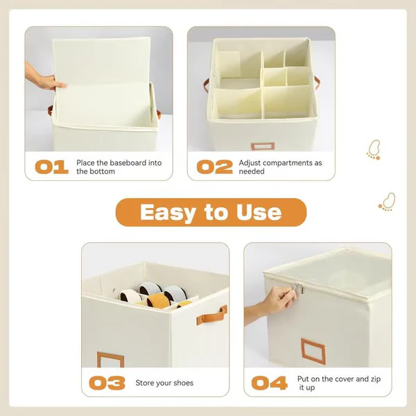 ⏳Sconto del 50% per un periodo limitato💥Organizer per scarpe in tessuto, scatola portaoggetti - Image 8