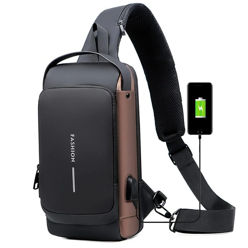 USB charging sport sling Borsa a tracolla antifurto - Image 7