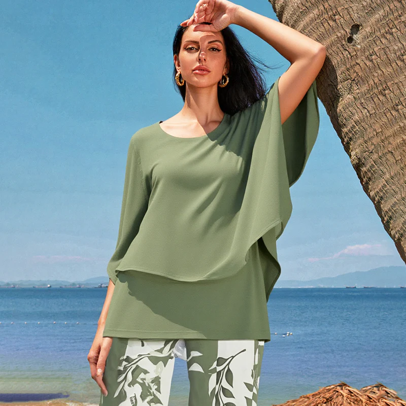 🔥ULTIMO GIORNO DI SALDI - SCONTO DEL 49%🔥 Completo pantaloni stampati e top girocollo da donna - Image 2