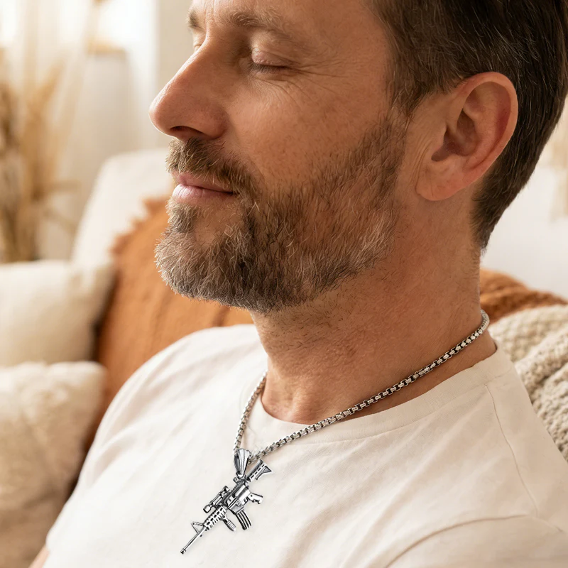 Gun Pendant Necklace for Men - Image 4