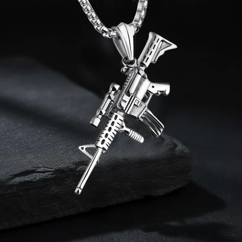 Gun Pendant Necklace for Men - Image 7