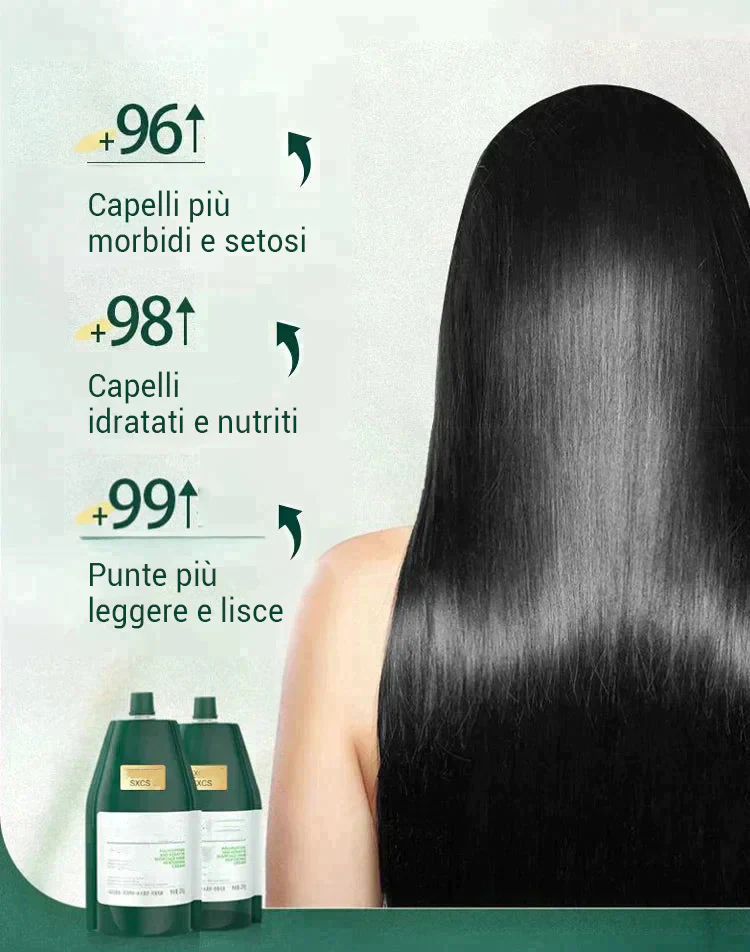 Crema idratante e lisciante alla cheratina polipeptidica per riparare i danni dei capelli