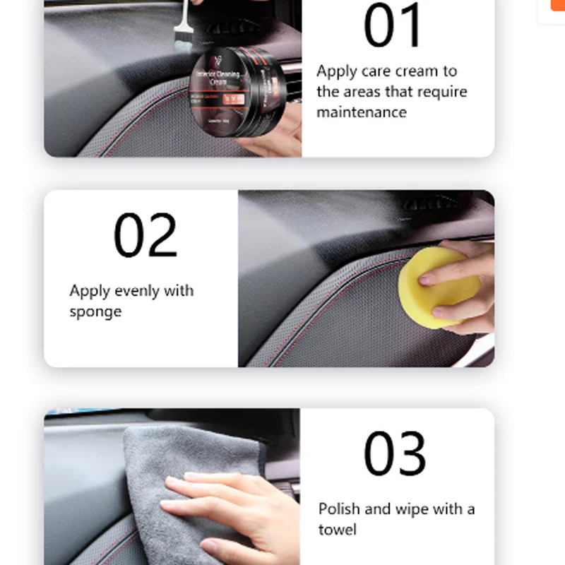 💥2025 Nuovo aggiornamento⚡Crema detergente per interni auto🚗 - Image 3