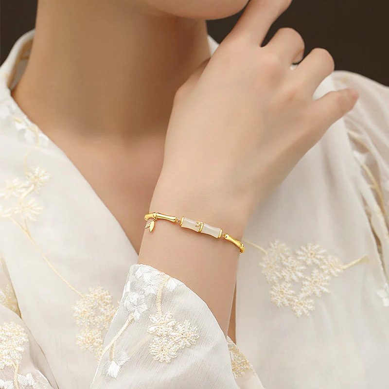 Bracciale in Giada Hetian con Design Bambù - Image 5
