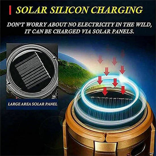 🔥Tempo limitato: 50% di sconto - Lanterna da campeggio LED solare portatile 6 in 1 - Image 2