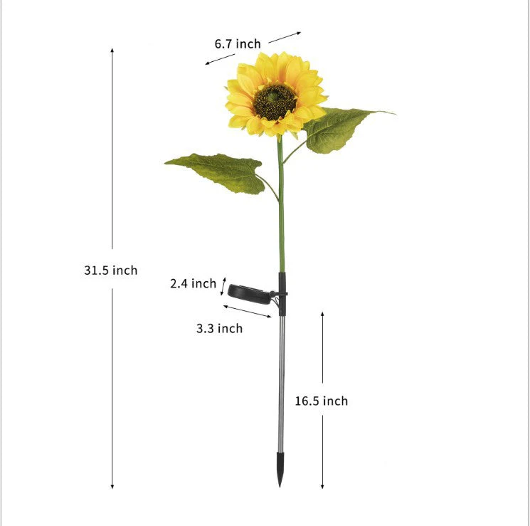 Lucine Solari a LED da Giardino a Forma di Girasole - Image 10