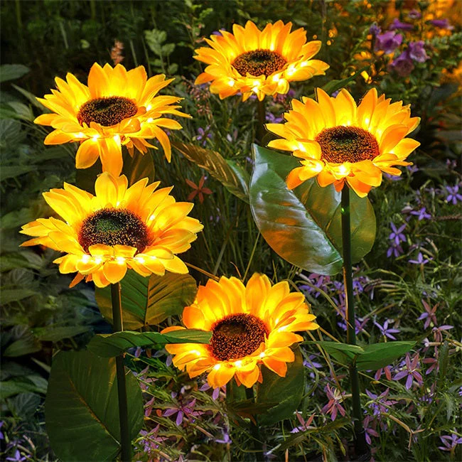 Lucine Solari a LED da Giardino a Forma di Girasole - Image 9
