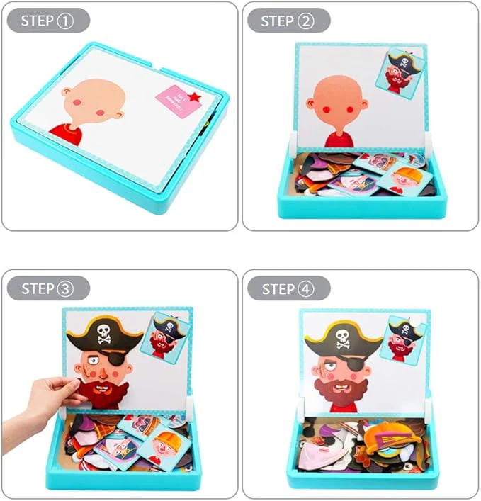 Scatola Puzzle Magnetica per Bambini con Giochi e Lavagna da Disegno - Image 3
