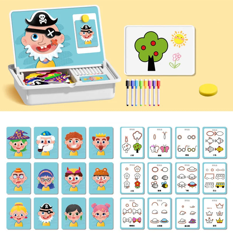Scatola Puzzle Magnetica per Bambini con Giochi e Lavagna da Disegno - Image 6