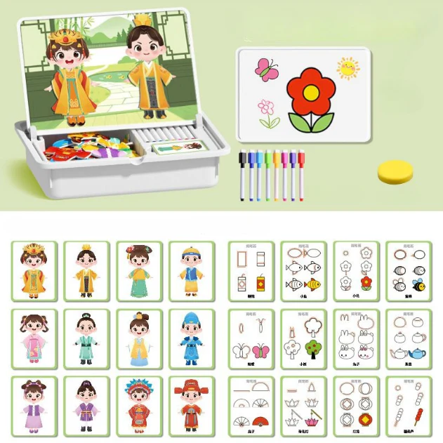 Scatola Puzzle Magnetica per Bambini con Giochi e Lavagna da Disegno - Image 8