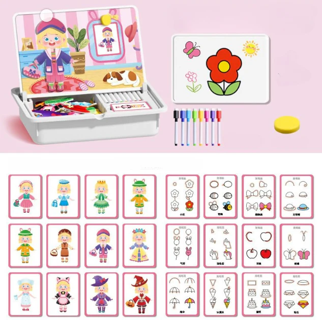 Scatola Puzzle Magnetica per Bambini con Giochi e Lavagna da Disegno - Image 9