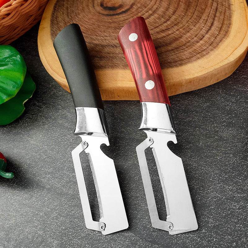 🔪 OFFERTA SPECIALE: 50% DI SCONTO IN QUESTO MOMENTO! 🥒 Pelapatate multifunzione in acciaio inossidabile – Lama larga e affilata come un rasoio, con apribottiglie ✨