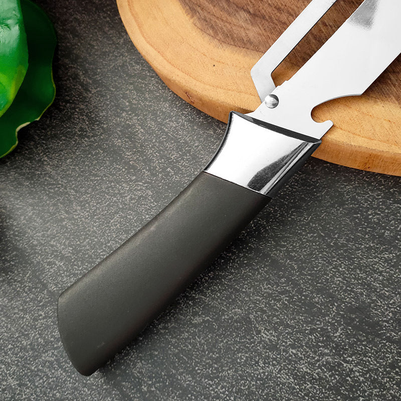 🔪 OFFERTA SPECIALE: 50% DI SCONTO IN QUESTO MOMENTO! 🥒 Pelapatate multifunzione in acciaio inossidabile – Lama larga e affilata come un rasoio, con apribottiglie ✨ - Image 9