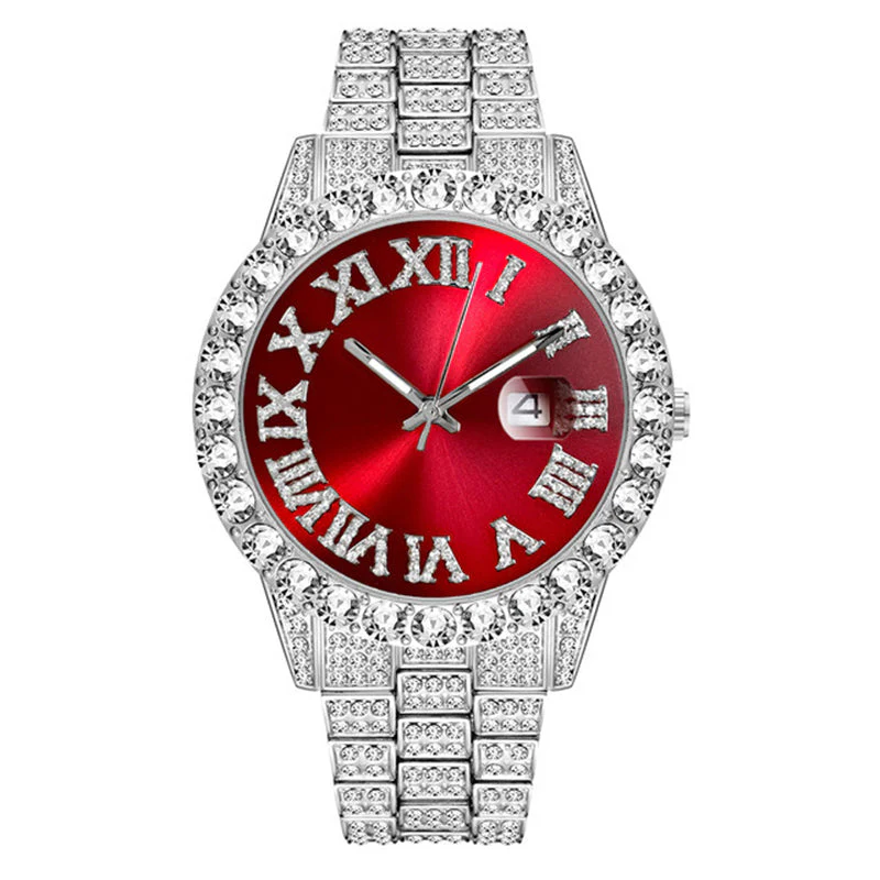 Orologio al quarzo con strass da uomo alla moda - Image 10