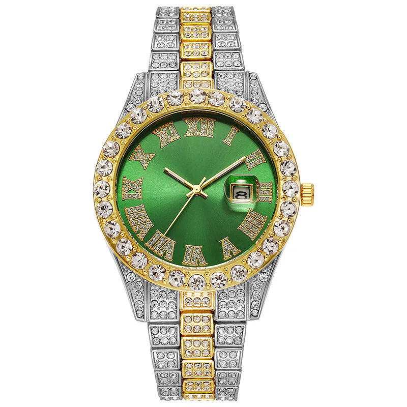 Orologio al quarzo con strass da uomo alla moda - Image 11