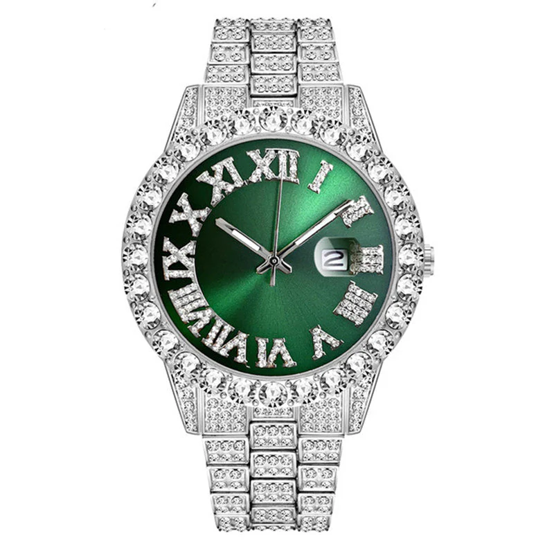 Orologio al quarzo con strass da uomo alla moda - Image 12