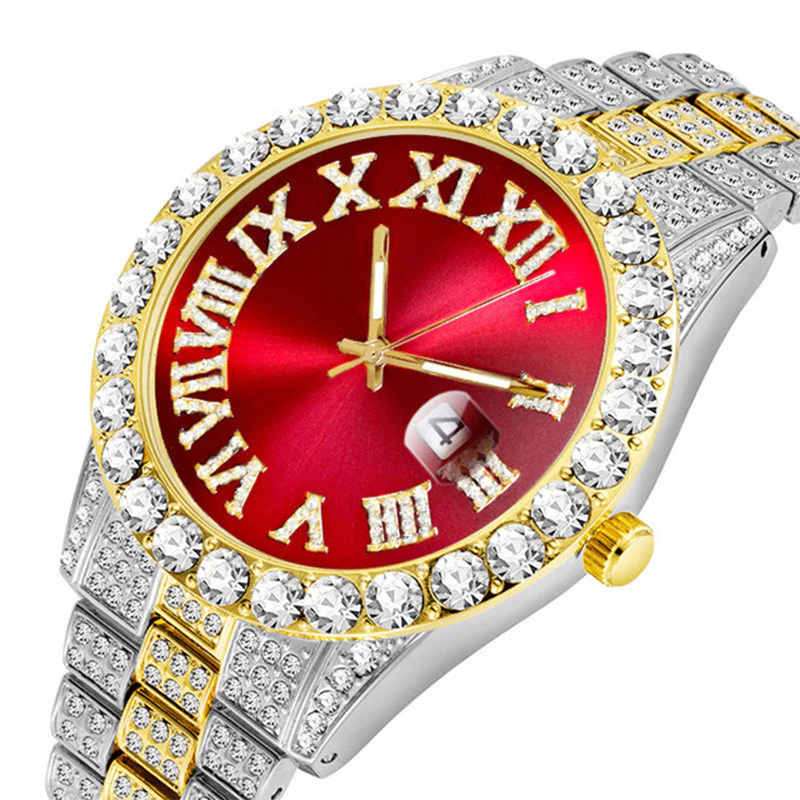 Orologio al quarzo con strass da uomo alla moda - Image 13