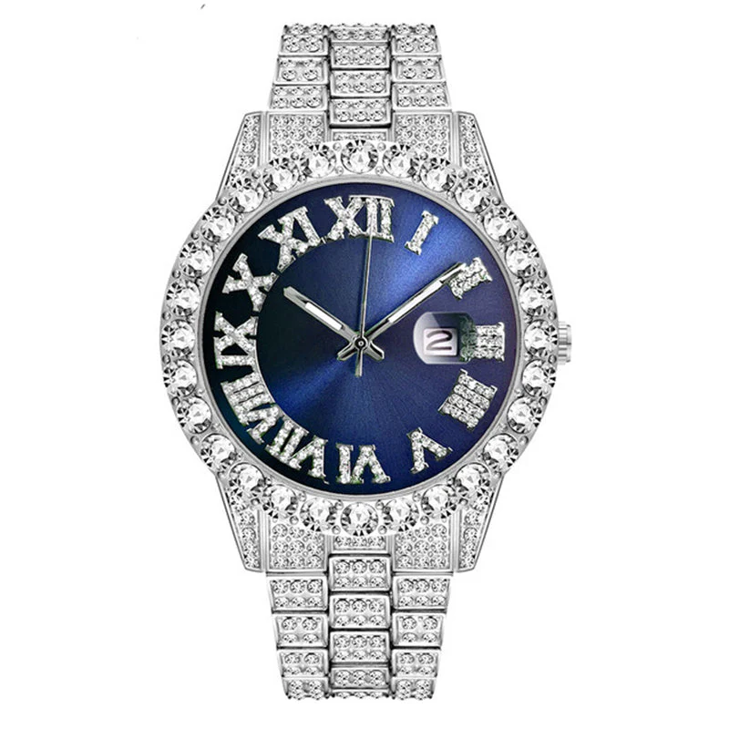 Orologio al quarzo con strass da uomo alla moda - Image 14