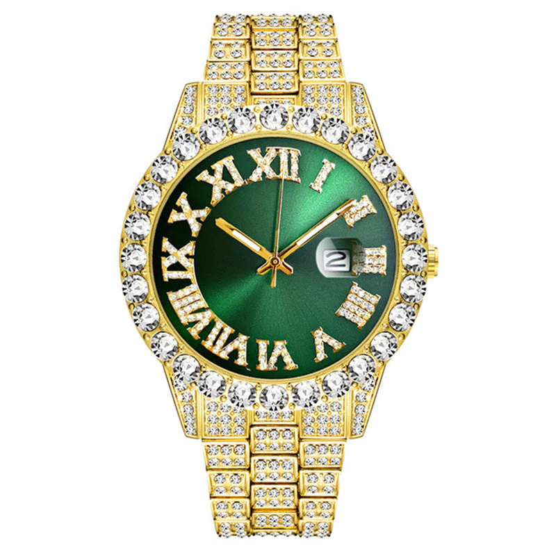 Orologio al quarzo con strass da uomo alla moda - Image 16