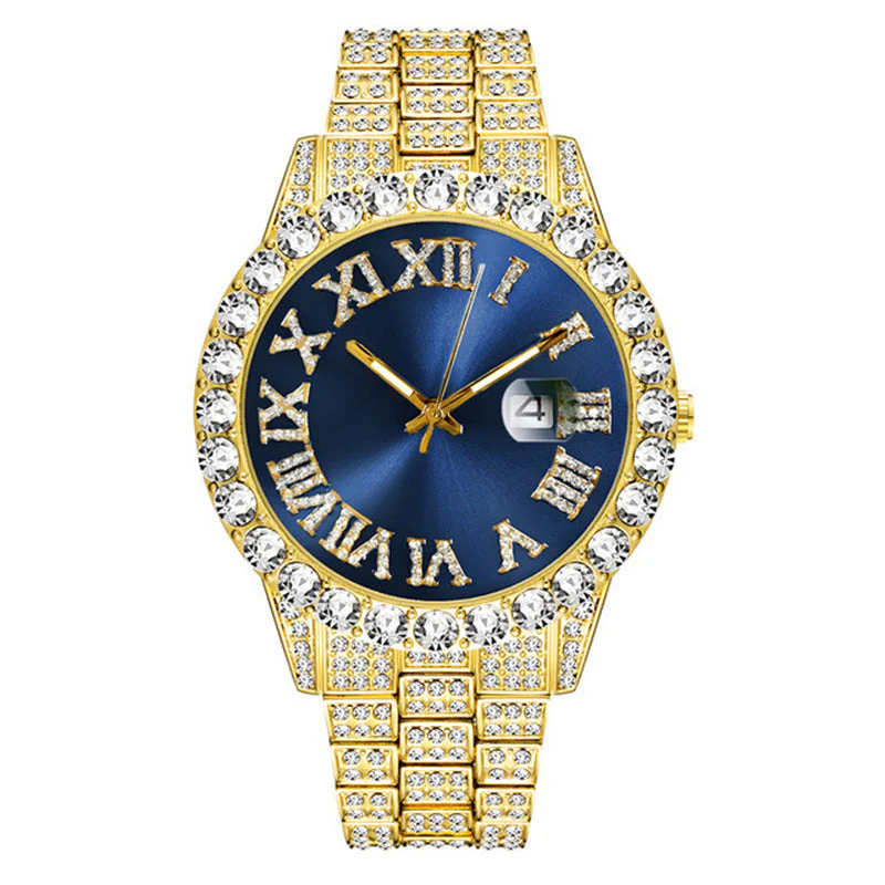 Orologio al quarzo con strass da uomo alla moda - Image 17