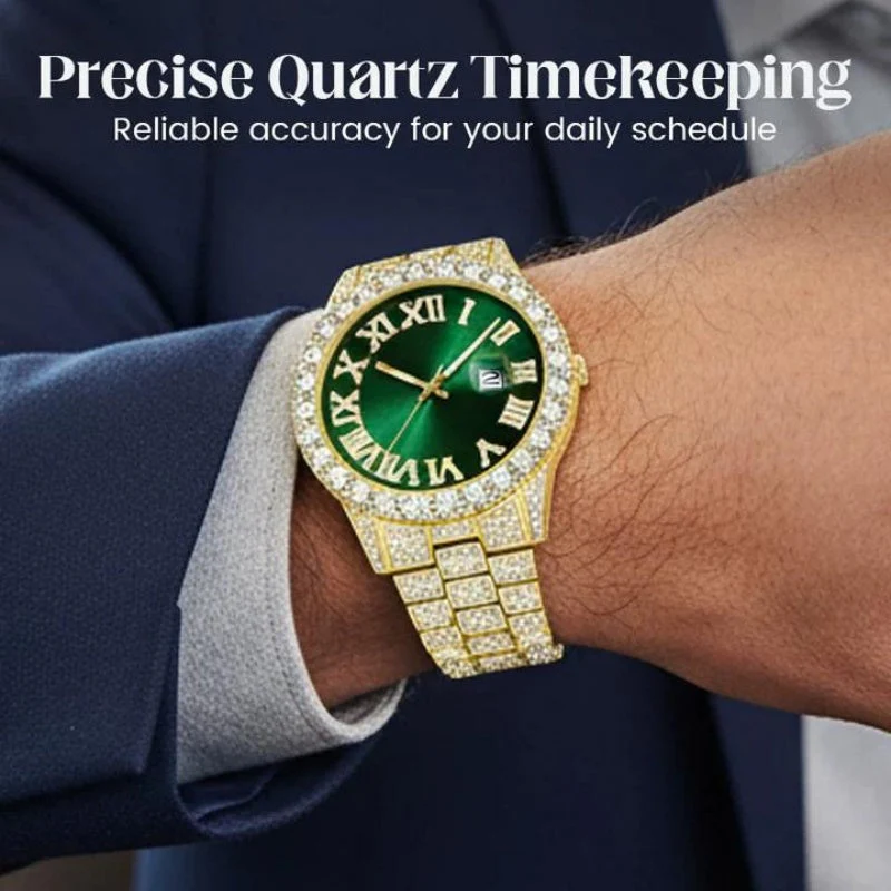 Orologio al quarzo con strass da uomo alla moda - Image 2