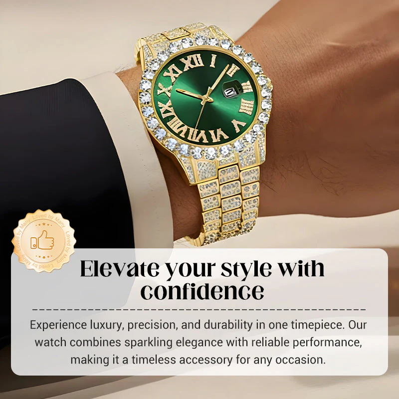 Orologio al quarzo con strass da uomo alla moda - Image 8