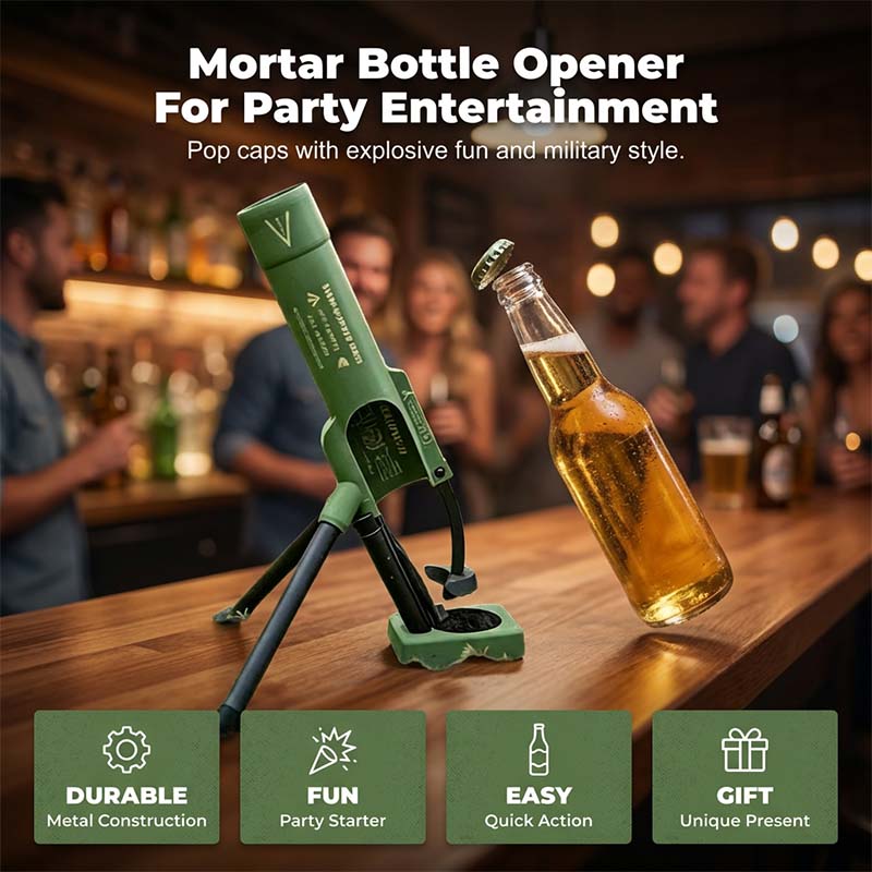 ⏰🔥 OFFERTA A TEMPO LIMITATO: -50%! 🍻 Mortaio per Tappi di Birra da 51 mm – Divertente Accessorio da Scrivania e da Bar per Lanciare Tappi, Perfetto per Feste e Regali 🚀✨