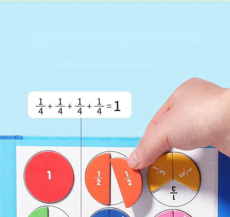 🔥🏅 Ultimo giorno -50%! Libro Magnetico Montessori Puzzle delle Frazioni – 106 pezzi educativi + penna, per imparare giocando a casa! - Image 12