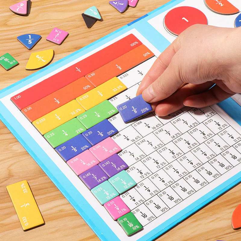 🔥🏅 Ultimo giorno -50%! Libro Magnetico Montessori Puzzle delle Frazioni – 106 pezzi educativi + penna, per imparare giocando a casa! - Image 15