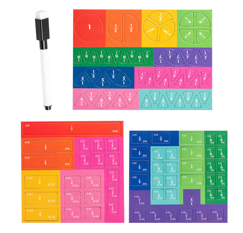 🔥🏅 Ultimo giorno -50%! Libro Magnetico Montessori Puzzle delle Frazioni – 106 pezzi educativi + penna, per imparare giocando a casa! - Image 18